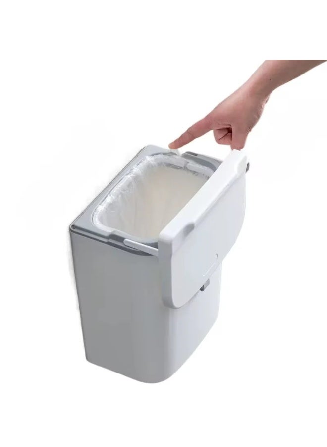Stylish wastebasket, color: white - Image 1